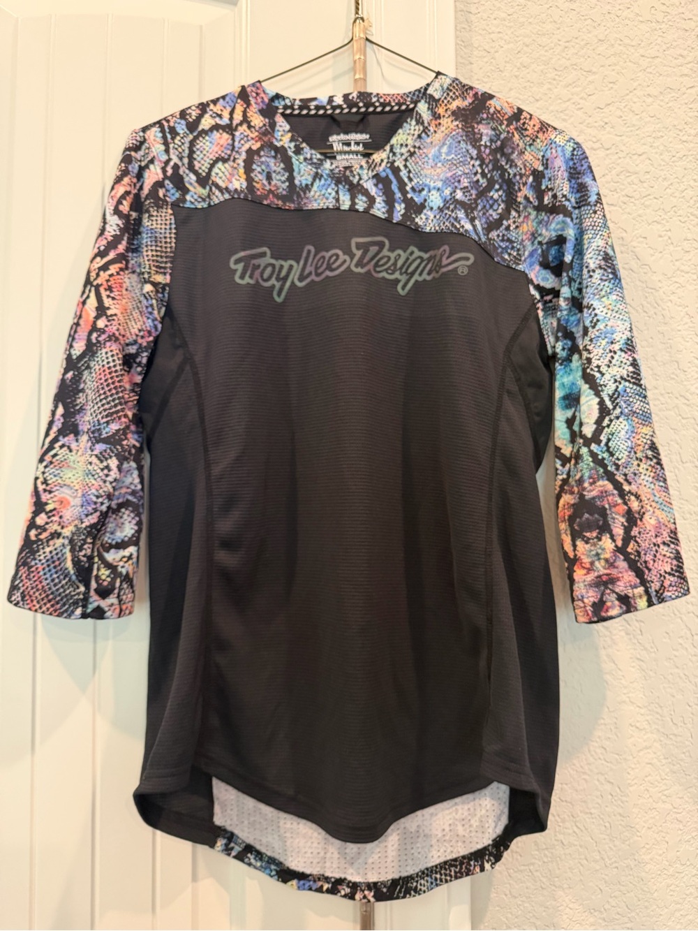 Troy Lee Designs Black Jersey with Multicolor Snake-Print Sleeves